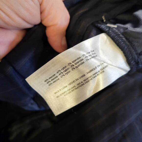 Sam Edelman Laila Pants Pinstripe Elastic Waist Pockets Viscos Nylon Size 16 - Picture 8 of 16